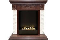 Биокамин в портале Firezo Luxemburg (каменный) Сланец Темный дуб, стандарт